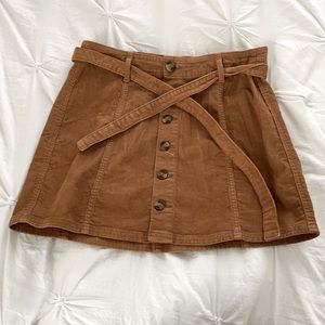 american eagle tan corduroy buttoned skirt